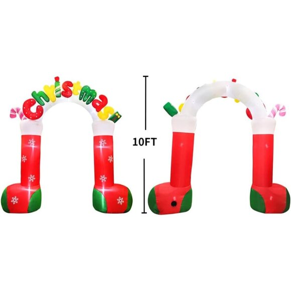 🆕10FT Christmas Inflatable Merry Christmas Arch Blow Up Yard Outdoor Decoration - Picture 3 of 7